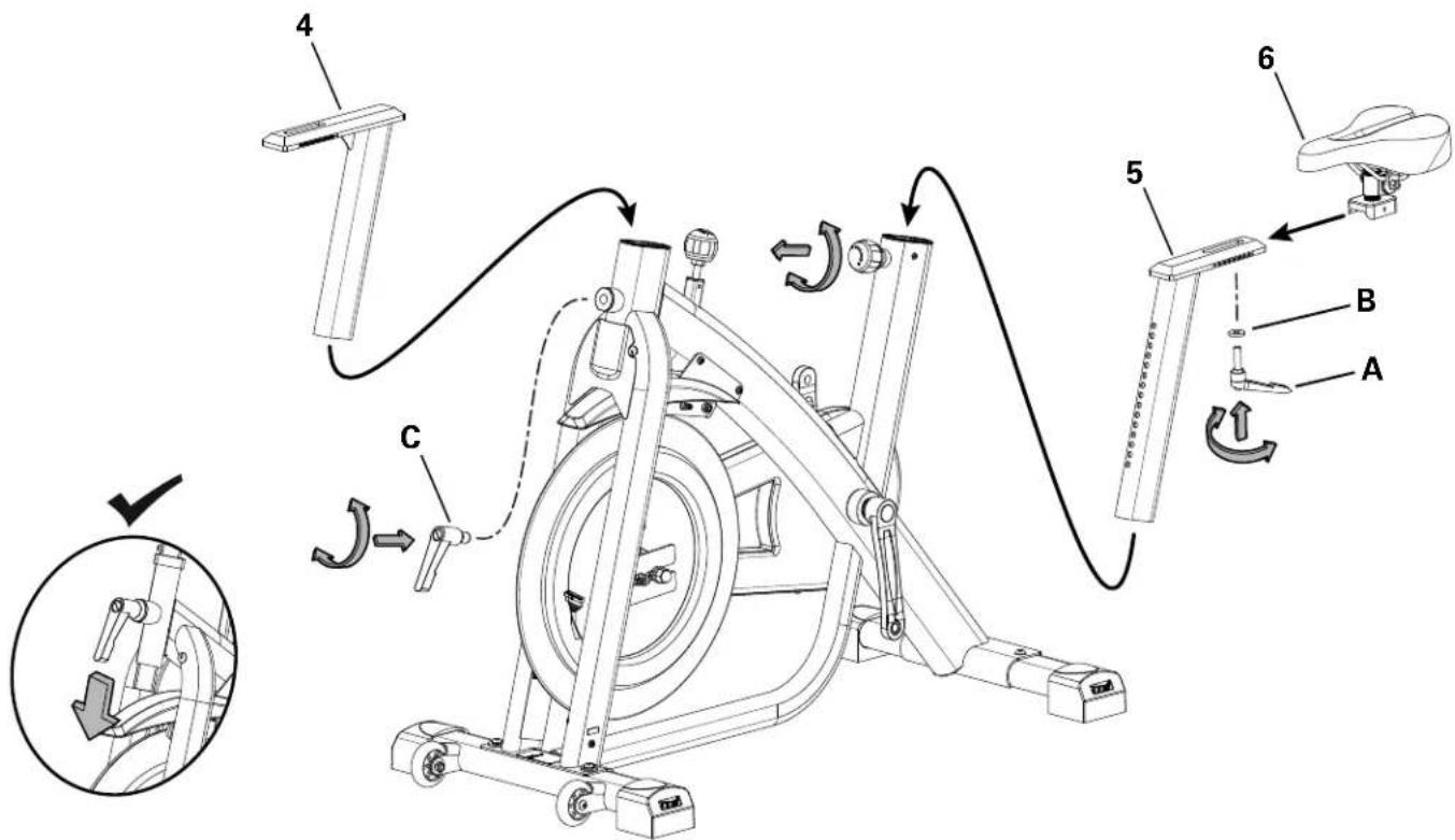 BOWFLEX C7 - Fixez le tube de guidon et le tube de selle à l'armature, puis fixez la selle - 2