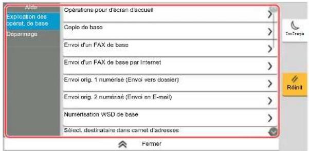 KYOCERA TASKalfa 7054ci - Sélectionner les éléments à vérifier dans la liste. - 1