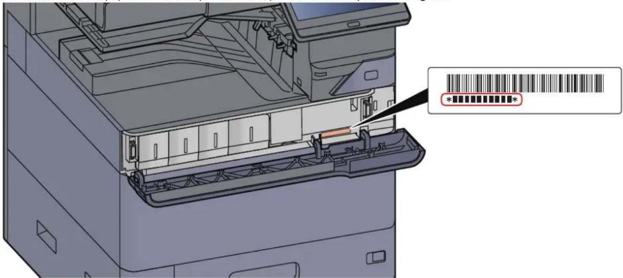 KYOCERA TASKalfa 7054ci - Vérification du numéro de série de l'équipement - 1