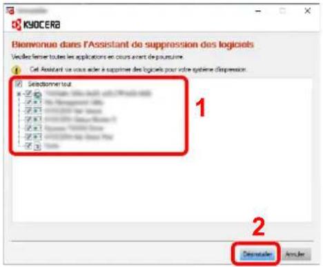 KYOCERA TASKalfa 7054ci - Désinstaller le logiciel. - 1