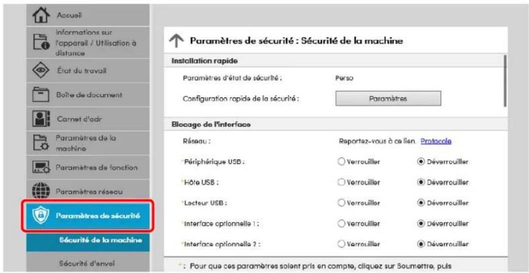 KYOCERA TASKalfa 7054ci - Configurer les paramètres de sécurité. - 1