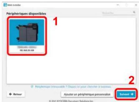 KYOCERA TASKalfa 7054ci - Sélectionner un modèle et cliquer sur [Suivant]. - 1