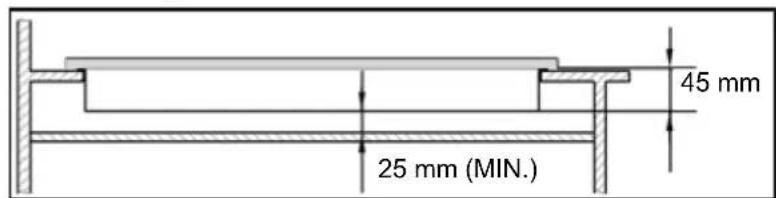 BLAUPUNKT 5GB71250 - This appliance is to be built into a kitchen unit or 600mm worktop, providing the following minimum distances are allowed; - 1
