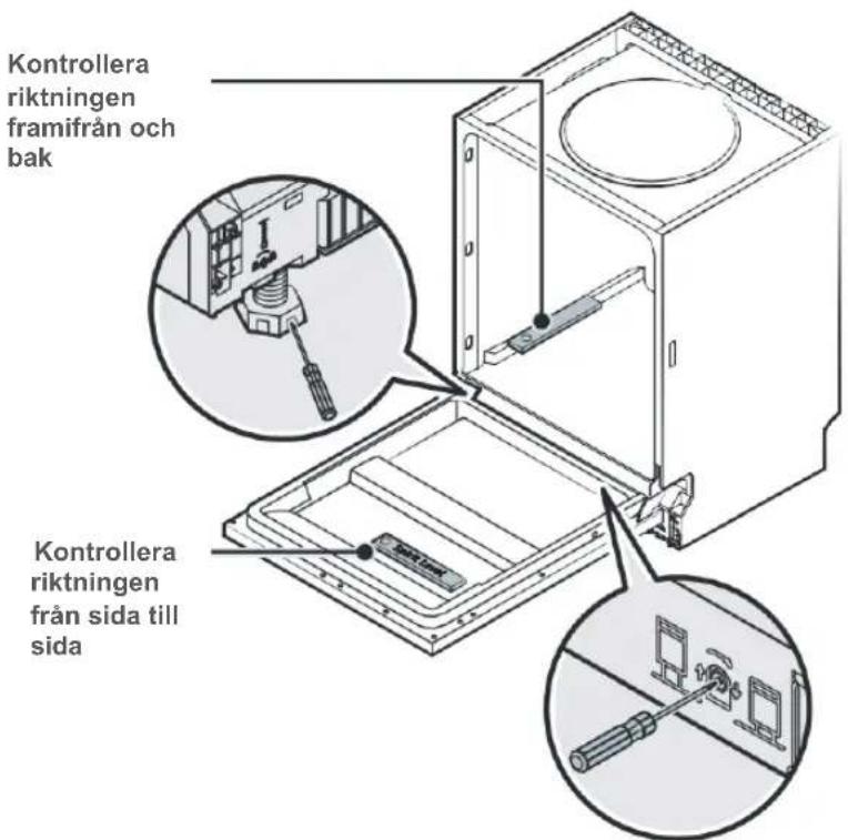 BLAUPUNKT 5VT7X00EME - Steg 5:Rikta in diskmaskinen - 1