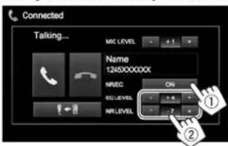 JVC KWV215DBT - ☐ Reduceren van ruis/instellen van het echo-annuleringsniveau - 1