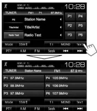 JVC KWV215DBT - □ Changement des informations sur l'affichage - 1