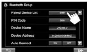 JVC KWV215DBT - □ Verbinden van een geregistreerd Bluetooth apparatuur - 1