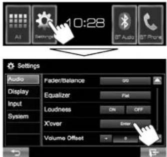JVC KWV215DBT - Anpassen der Übergangsfrequenz - 1