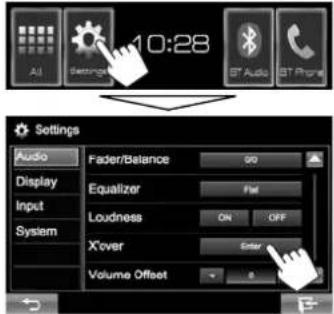 JVC KWV215DBT - □ Ajustement de la fréquence de transition - 1