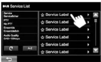 JVC KWV215DBT - Kiezen van een service uit de lijst - 4