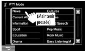 JVC KWV215DBT - ☐ Recherche d'un programme FM Radio Data System—Recherche PTY - 2