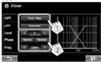 JVC KWV215DBT - Anpassen der Übergangsfrequenz - 2