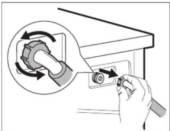 AEG L6FB7499M - Reinigen des Siebs des Zulaufschlauchs und Ventils - 2