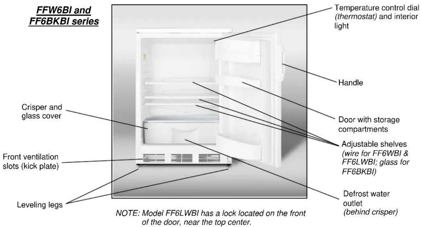 Accucold FF6WBISSHVADA - Location of Parts - 1