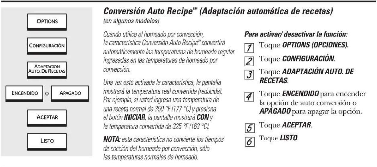 GE Profile PT920SPSS - Opciones - Configuraciones. - 1