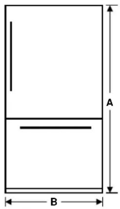 GE GBE21DSKSS - Dimensions de l'électroménager - 1