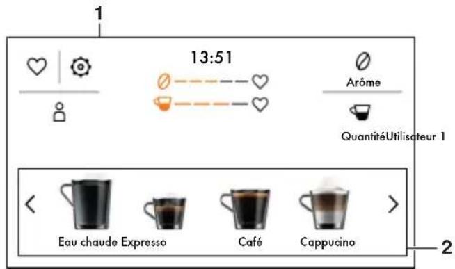 V-ZUG CoffeeCenter V6000 45 - Éléments de commande et d'affichage - 1