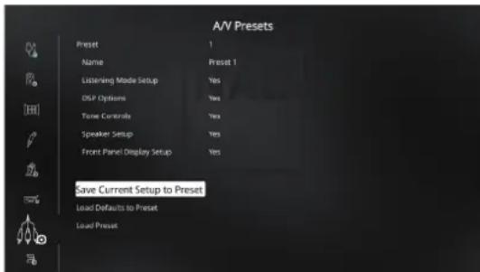 NAD M17 V2i - EXEMPLE DE PROCEDURE POUR LA CONFIGURATION DES PRÉRÉGLAGES A/V - 7