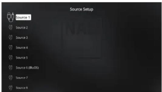NAD M17 V2i - SOURCE SETUP (CONFIGURATION DES SOURCES) - 1