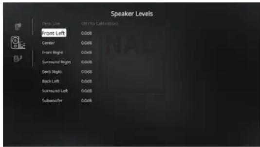NAD M17 V2i - SPEAKER LEVELS (NIVEAUX DES HAUT-PARLEURS) - 1