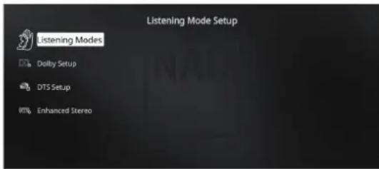 NAD M17 V2i - LISTENING MODE SETUP (CONFIGURATION DU MODE D'ÉCOUTE) - 1