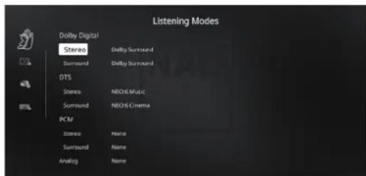 NAD M17 V2i - EXEMPLE DE PROCEDURE POUR LA CONFIGURATION DES PRÉRÉGLAGES A/V - 1