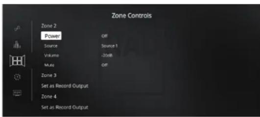 NAD M17 V2i - ZONE CONTROLS (COMMANDES DE ZONES) - 1