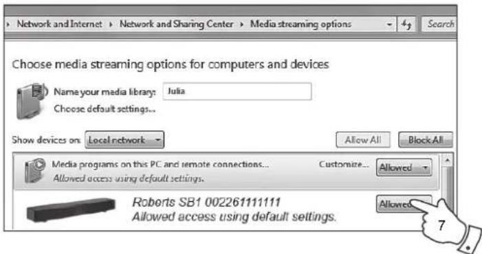 ROBERTS SB1 - Configurer I'acces UPnP sur PC Windows - suite - 3