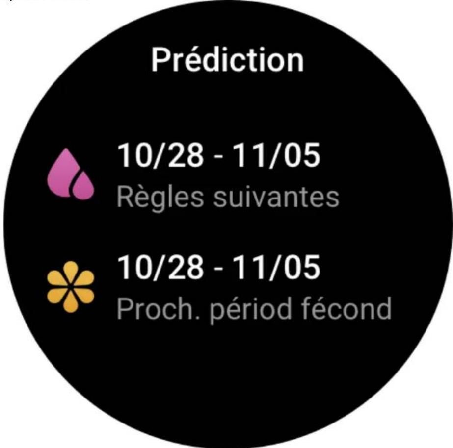 AMAZFIT GTR 3 - Prédictions du cycle menstruel - 1