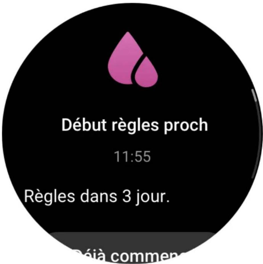 AMAZFIT GTR 3 - Rappel de cycle menstruel - 1