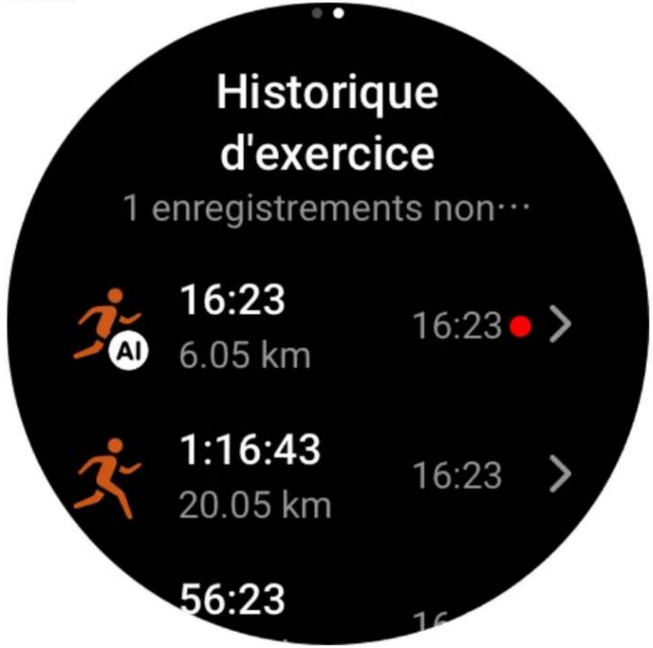 AMAZFIT GTR 3 - Données d'historique sur la montre - 1