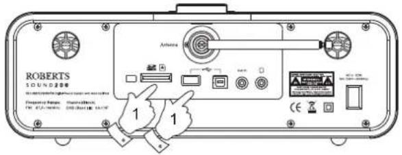 ROBERTS Sound 200 - Insertion et retrait de dispositifs de stockage - 1