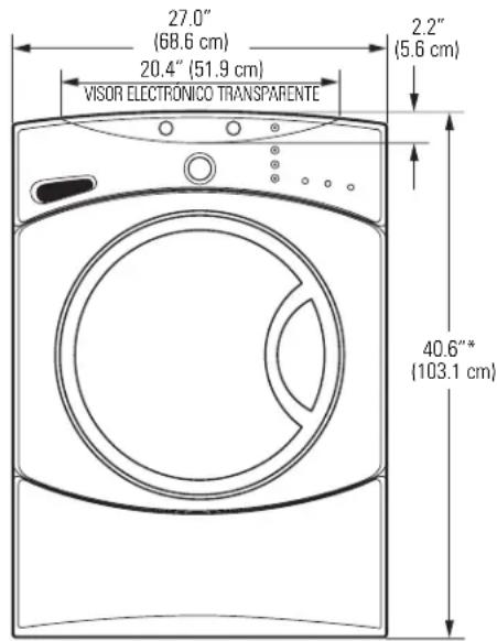 GE Adora WHDVH626FGG - DIMENSIONES APROXIMADAS - 1
