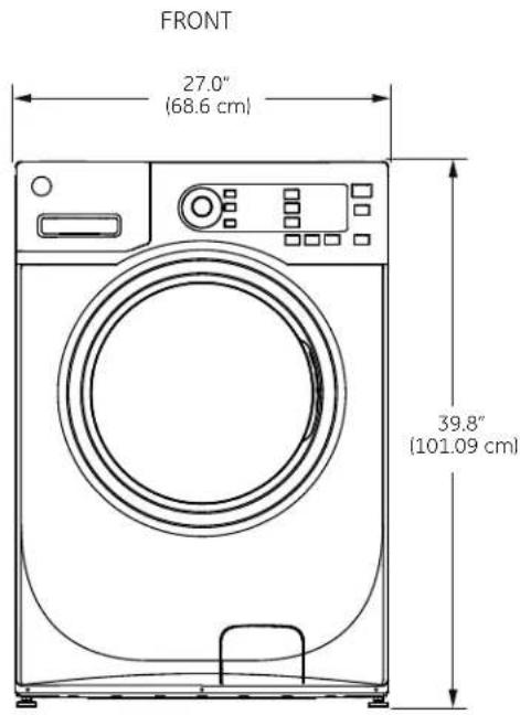 GE GFWN1100DWW - Minimum Installation Clearances - 1
