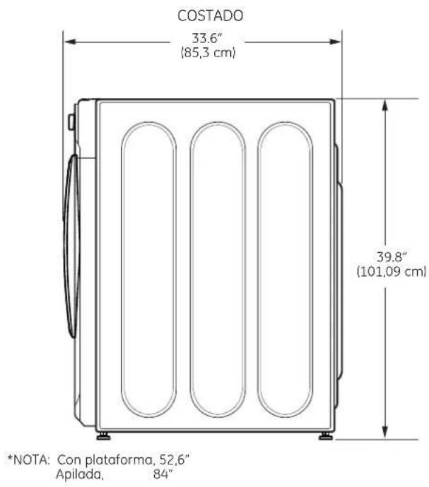 GE GFWN1100DWW - Distancias mínimas de separación para la instalación - 2