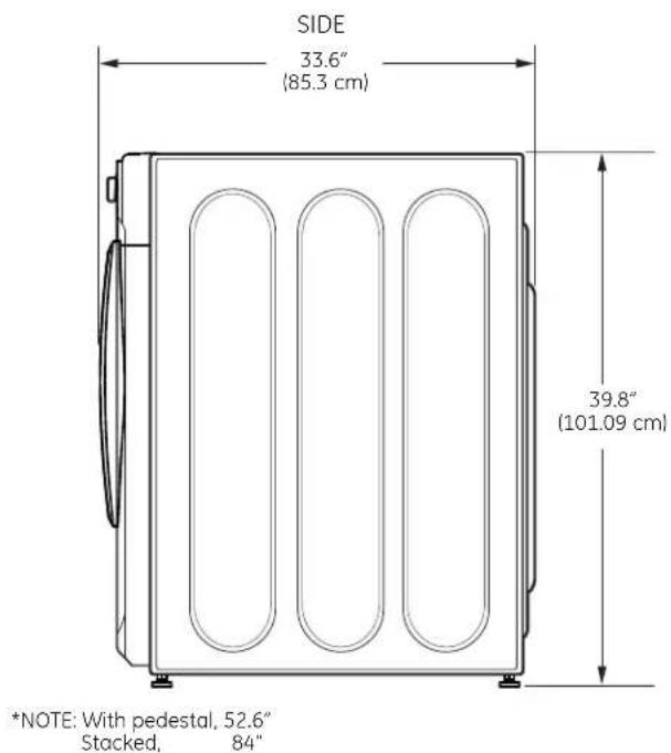 GE GFWN1100DWW - Minimum Installation Clearances - 2