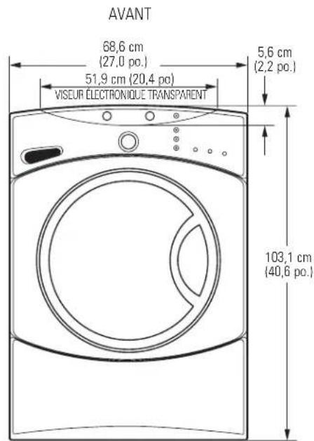 GE Adora WHDVH626FWW - DIMENSIONS - 1