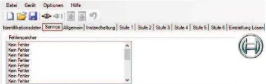BOSCH EXACT Configurator - Registerkarte Service - 2