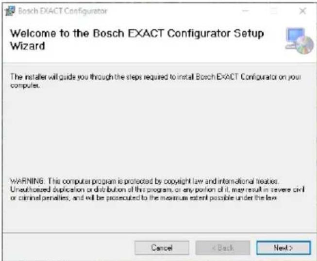 BOSCH EXACT Configurator - 安装软件 - 1