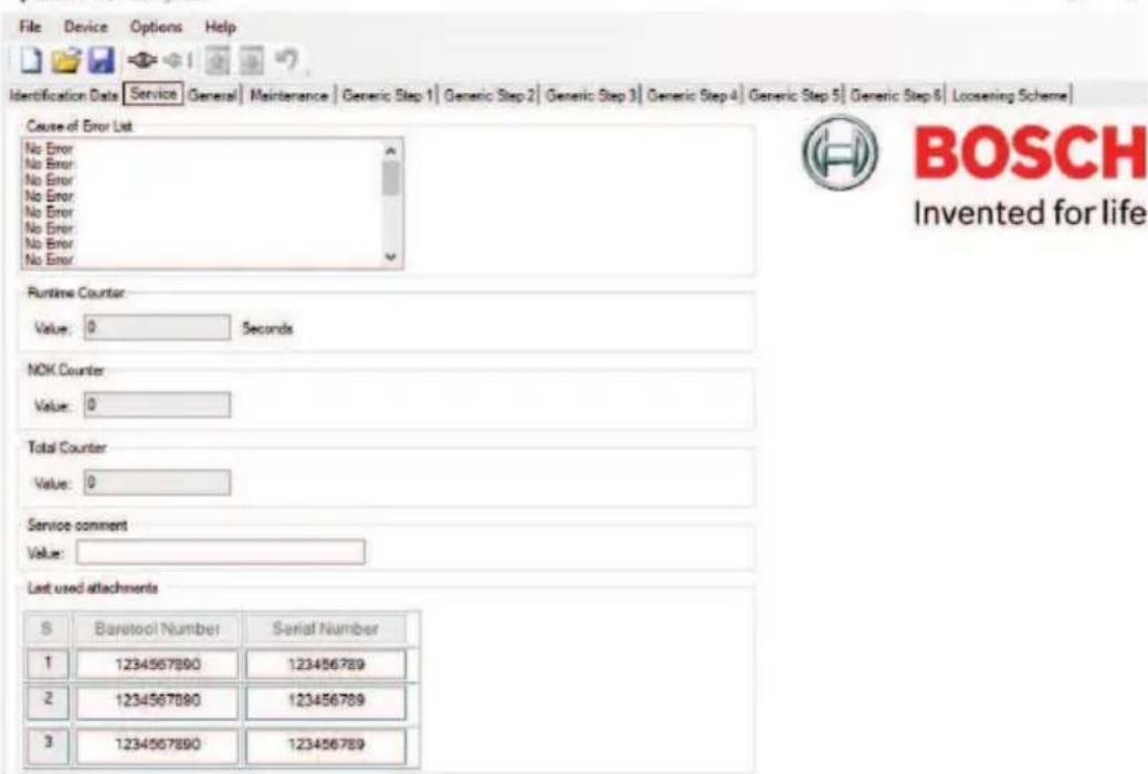 BOSCH EXACT Configurator - Service Tab - 1