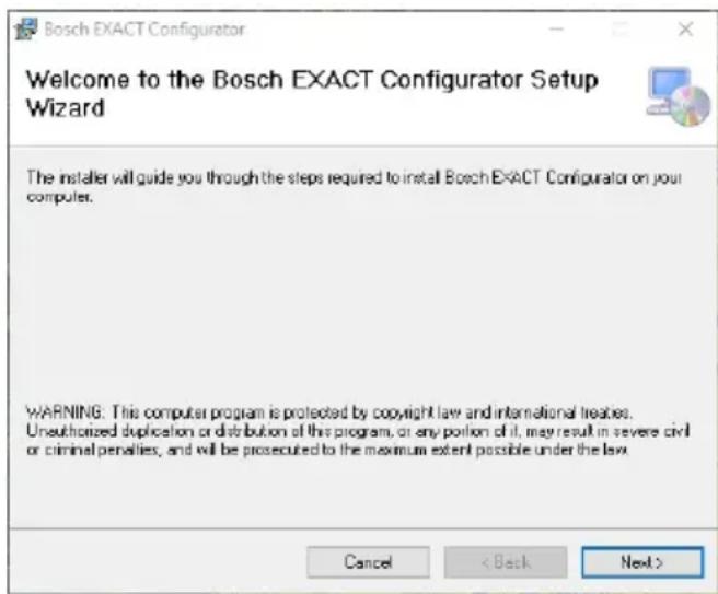 BOSCH EXACT Configurator - Installing Software - 1