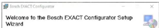 BOSCH EXACT Configurator - Installation du logiciel - 1