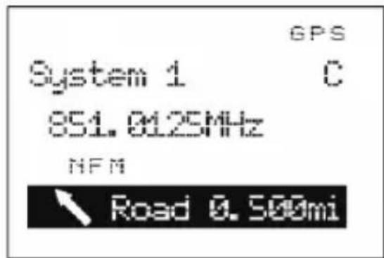 UNIDEN BCD325P2 - Alerte en mode d'affichage GPS - 1