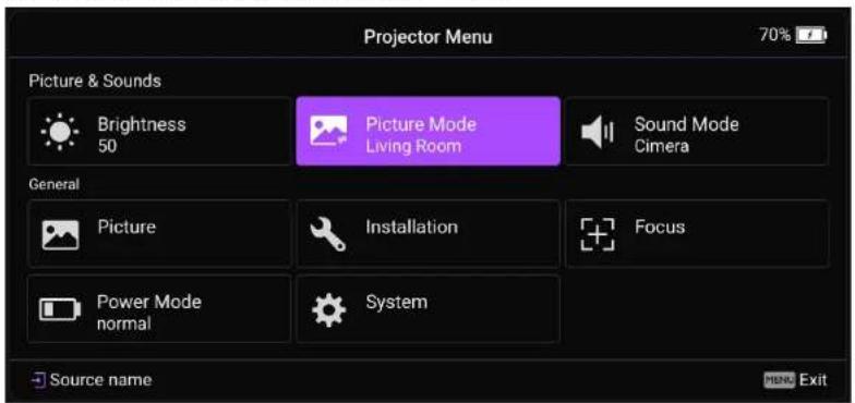 BENQ GV30 - À propos du menu des réglages - 3