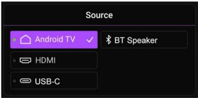 BENQ GV30 - Permuter entre Android TV et les sources d'entrée - 1