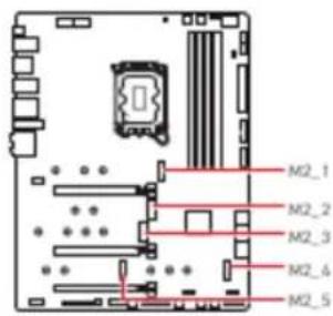 MSI MPG Z690 Force Wifi - M2\_1\~5: Slots M.2 (Touche M) - 1