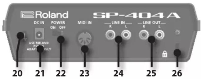 ROLAND SP404A - Description de l'appareil - 3