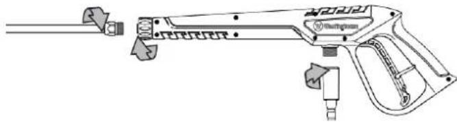 WESTINGHOUSE WPX2700 - ENSAMBLE LA PISTOLA Y LA MANGUERA - 1