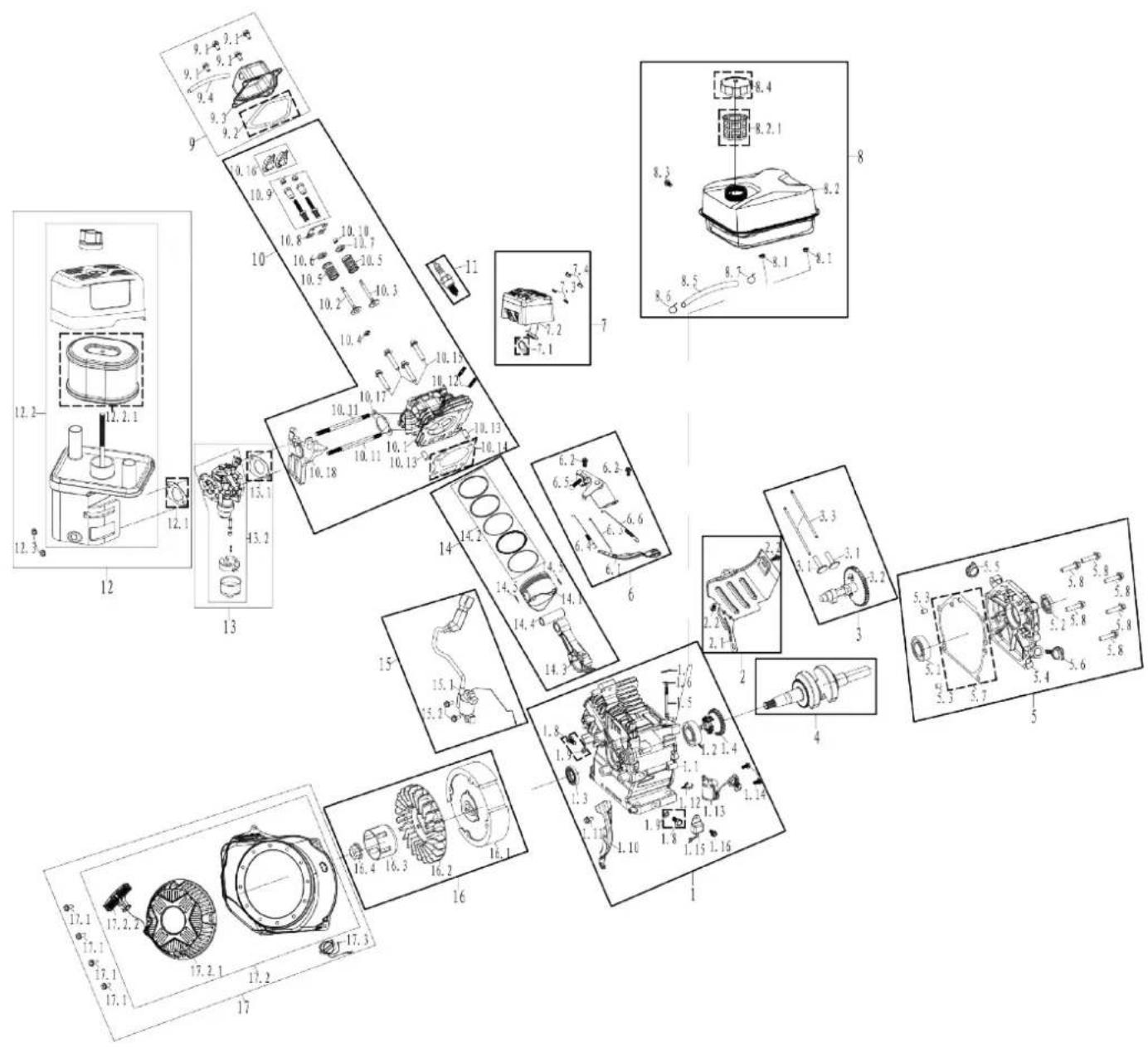 WESTINGHOUSE WPX2700 - WPX2700 ENGINE EXPLODED VIEW - 1