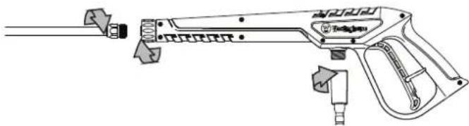 WESTINGHOUSE WPX3400 - ASSEMBLER LE PISTOLET DE PULVERISATION ET LE TUYAU - 1